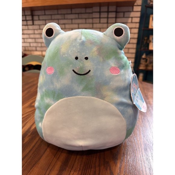 NEW Squishmallow 11” Ferdie Frog‎ Tie Dye Plush Super Soft Tag Creased - Picture 1 of 5